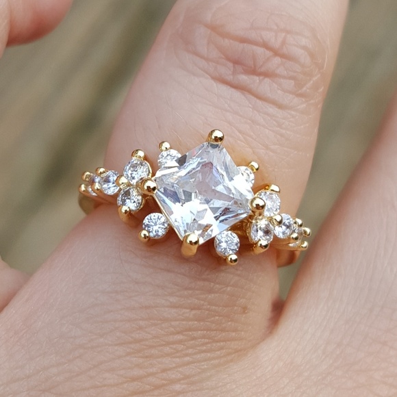 Jewelry - 14k Gold Plated Diamond Ring